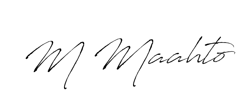 Make a beautiful signature design for name M Maahto. With this signature (Antro_Vectra) style, you can create a handwritten signature for free. M Maahto signature style 6 images and pictures png