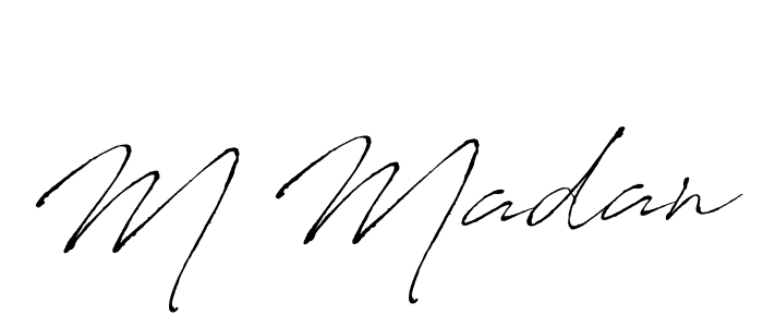 Make a beautiful signature design for name M Madan. With this signature (Antro_Vectra) style, you can create a handwritten signature for free. M Madan signature style 6 images and pictures png