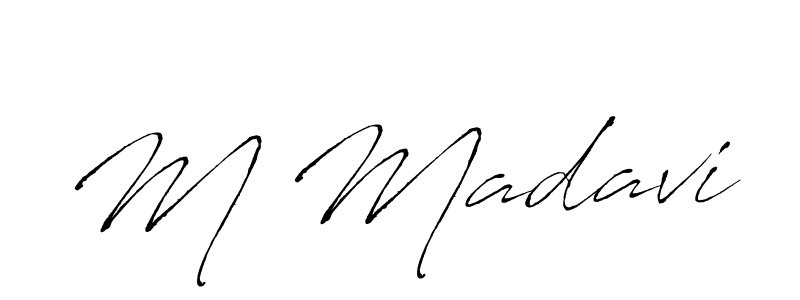 Create a beautiful signature design for name M Madavi. With this signature (Antro_Vectra) fonts, you can make a handwritten signature for free. M Madavi signature style 6 images and pictures png