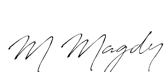 Make a beautiful signature design for name M Magdy. With this signature (Antro_Vectra) style, you can create a handwritten signature for free. M Magdy signature style 6 images and pictures png