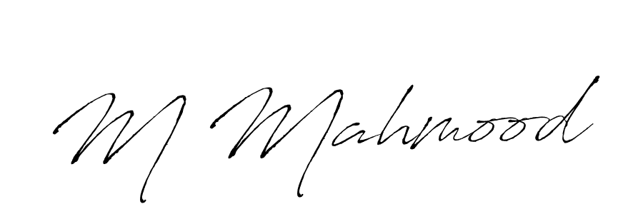 Make a beautiful signature design for name M Mahmood. With this signature (Antro_Vectra) style, you can create a handwritten signature for free. M Mahmood signature style 6 images and pictures png