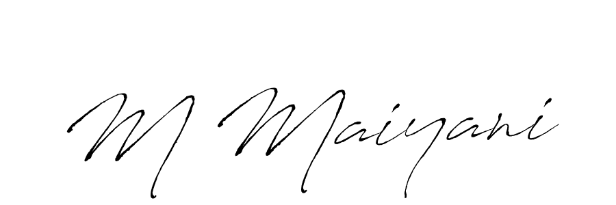 M Maiyani stylish signature style. Best Handwritten Sign (Antro_Vectra) for my name. Handwritten Signature Collection Ideas for my name M Maiyani. M Maiyani signature style 6 images and pictures png