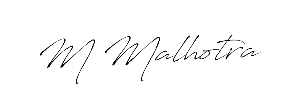 Antro_Vectra is a professional signature style that is perfect for those who want to add a touch of class to their signature. It is also a great choice for those who want to make their signature more unique. Get M Malhotra name to fancy signature for free. M Malhotra signature style 6 images and pictures png