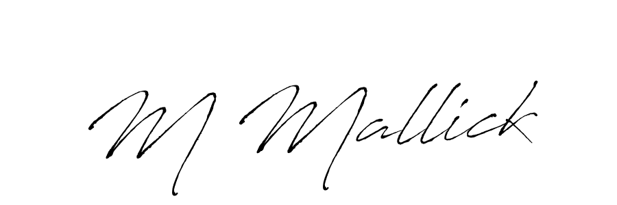 M Mallick stylish signature style. Best Handwritten Sign (Antro_Vectra) for my name. Handwritten Signature Collection Ideas for my name M Mallick. M Mallick signature style 6 images and pictures png