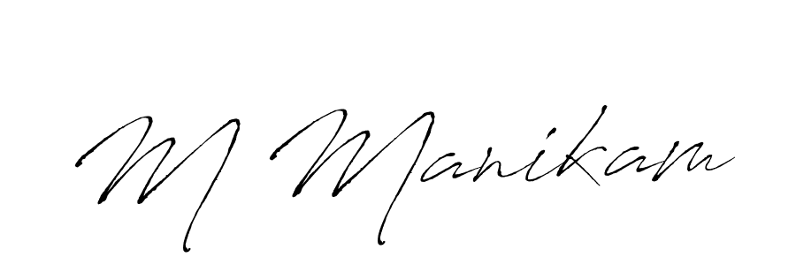 Similarly Antro_Vectra is the best handwritten signature design. Signature creator online .You can use it as an online autograph creator for name M Manikam. M Manikam signature style 6 images and pictures png