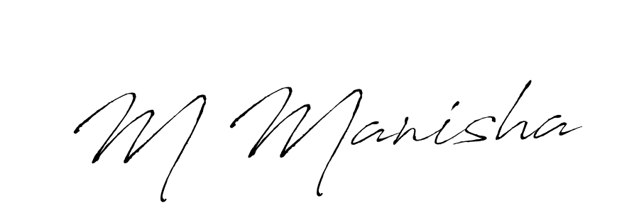 Make a beautiful signature design for name M Manisha. With this signature (Antro_Vectra) style, you can create a handwritten signature for free. M Manisha signature style 6 images and pictures png