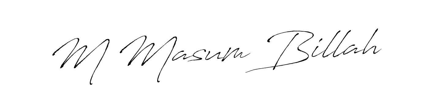 This is the best signature style for the M Masum Billah name. Also you like these signature font (Antro_Vectra). Mix name signature. M Masum Billah signature style 6 images and pictures png