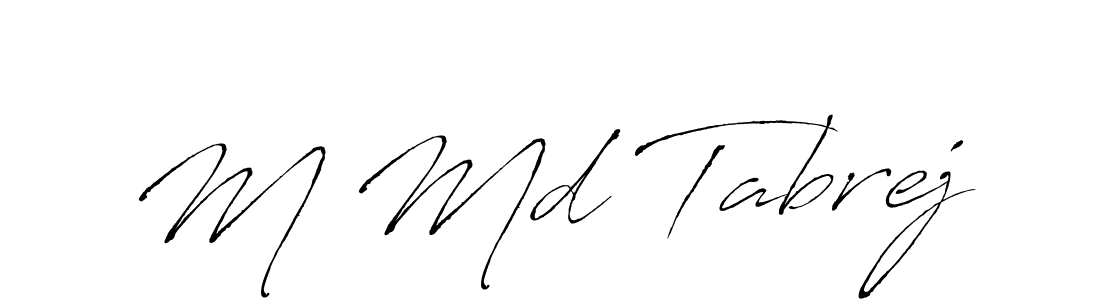 How to make M Md Tabrej name signature. Use Antro_Vectra style for creating short signs online. This is the latest handwritten sign. M Md Tabrej signature style 6 images and pictures png