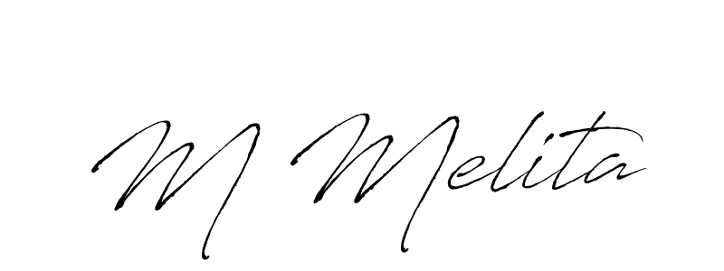 You should practise on your own different ways (Antro_Vectra) to write your name (M Melita) in signature. don't let someone else do it for you. M Melita signature style 6 images and pictures png