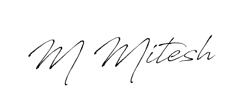 How to make M Mitesh name signature. Use Antro_Vectra style for creating short signs online. This is the latest handwritten sign. M Mitesh signature style 6 images and pictures png