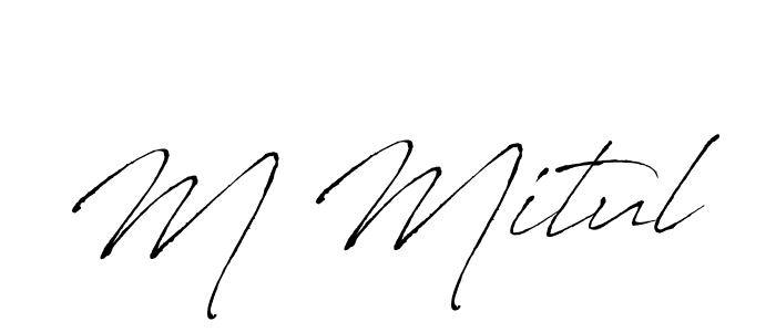 How to make M Mitul name signature. Use Antro_Vectra style for creating short signs online. This is the latest handwritten sign. M Mitul signature style 6 images and pictures png