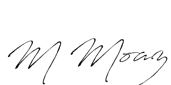 Design your own signature with our free online signature maker. With this signature software, you can create a handwritten (Antro_Vectra) signature for name M Moaz. M Moaz signature style 6 images and pictures png