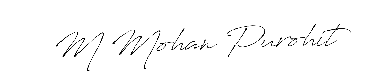 Design your own signature with our free online signature maker. With this signature software, you can create a handwritten (Antro_Vectra) signature for name M Mohan Purohit. M Mohan Purohit signature style 6 images and pictures png
