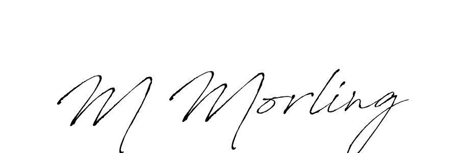 The best way (Antro_Vectra) to make a short signature is to pick only two or three words in your name. The name M Morling include a total of six letters. For converting this name. M Morling signature style 6 images and pictures png