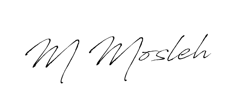 Create a beautiful signature design for name M Mosleh. With this signature (Antro_Vectra) fonts, you can make a handwritten signature for free. M Mosleh signature style 6 images and pictures png