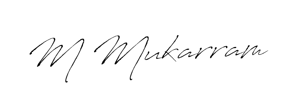 Also we have M Mukarram name is the best signature style. Create professional handwritten signature collection using Antro_Vectra autograph style. M Mukarram signature style 6 images and pictures png