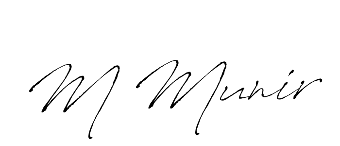 Use a signature maker to create a handwritten signature online. With this signature software, you can design (Antro_Vectra) your own signature for name M Munir. M Munir signature style 6 images and pictures png