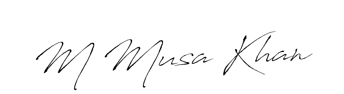 Use a signature maker to create a handwritten signature online. With this signature software, you can design (Antro_Vectra) your own signature for name M Musa Khan. M Musa Khan signature style 6 images and pictures png