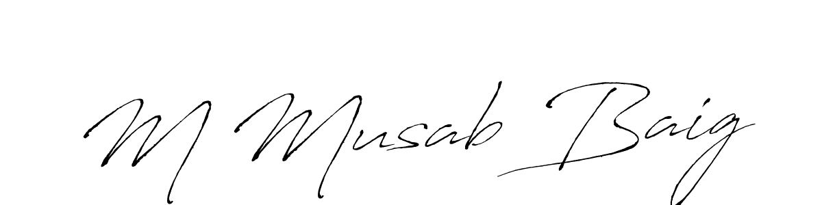 Also You can easily find your signature by using the search form. We will create M Musab Baig name handwritten signature images for you free of cost using Antro_Vectra sign style. M Musab Baig signature style 6 images and pictures png