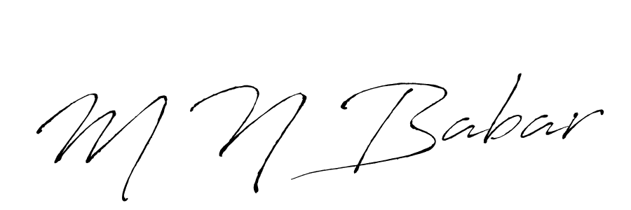 Also we have M N Babar name is the best signature style. Create professional handwritten signature collection using Antro_Vectra autograph style. M N Babar signature style 6 images and pictures png