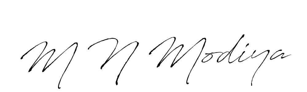 Use a signature maker to create a handwritten signature online. With this signature software, you can design (Antro_Vectra) your own signature for name M N Modiya. M N Modiya signature style 6 images and pictures png