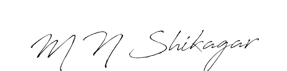 if you are searching for the best signature style for your name M N Shikagar. so please give up your signature search. here we have designed multiple signature styles  using Antro_Vectra. M N Shikagar signature style 6 images and pictures png