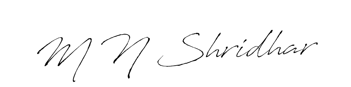 How to make M N Shridhar name signature. Use Antro_Vectra style for creating short signs online. This is the latest handwritten sign. M N Shridhar signature style 6 images and pictures png