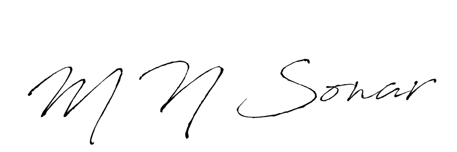 You should practise on your own different ways (Antro_Vectra) to write your name (M N Sonar) in signature. don't let someone else do it for you. M N Sonar signature style 6 images and pictures png