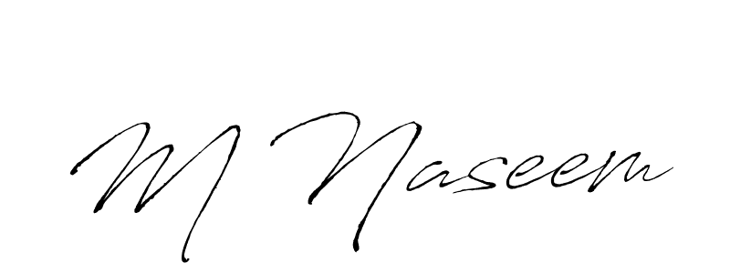 M Naseem stylish signature style. Best Handwritten Sign (Antro_Vectra) for my name. Handwritten Signature Collection Ideas for my name M Naseem. M Naseem signature style 6 images and pictures png