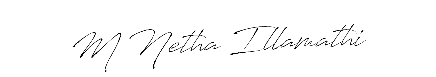 How to make M Netha Illamathi signature? Antro_Vectra is a professional autograph style. Create handwritten signature for M Netha Illamathi name. M Netha Illamathi signature style 6 images and pictures png