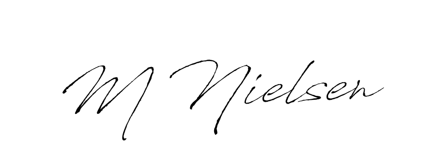 The best way (Antro_Vectra) to make a short signature is to pick only two or three words in your name. The name M Nielsen include a total of six letters. For converting this name. M Nielsen signature style 6 images and pictures png