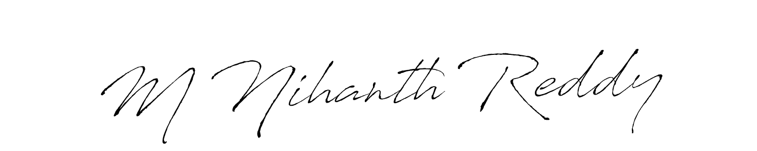 if you are searching for the best signature style for your name M Nihanth Reddy. so please give up your signature search. here we have designed multiple signature styles  using Antro_Vectra. M Nihanth Reddy signature style 6 images and pictures png