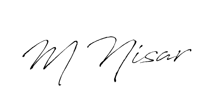 How to make M Nisar signature? Antro_Vectra is a professional autograph style. Create handwritten signature for M Nisar name. M Nisar signature style 6 images and pictures png