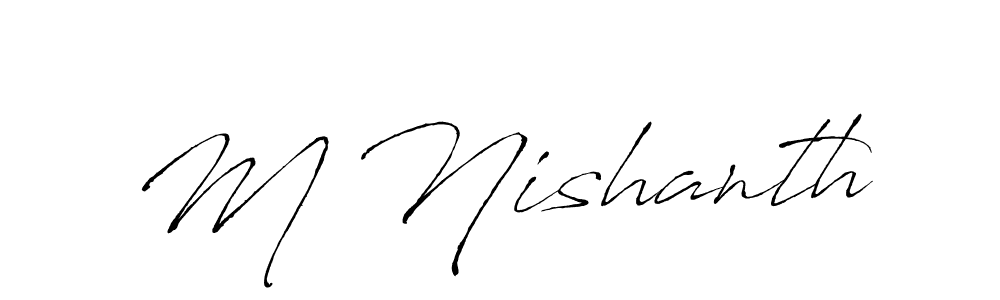 Antro_Vectra is a professional signature style that is perfect for those who want to add a touch of class to their signature. It is also a great choice for those who want to make their signature more unique. Get M Nishanth name to fancy signature for free. M Nishanth signature style 6 images and pictures png