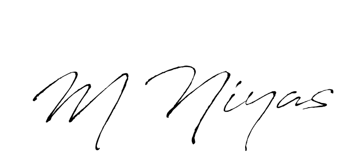 This is the best signature style for the M Niyas name. Also you like these signature font (Antro_Vectra). Mix name signature. M Niyas signature style 6 images and pictures png