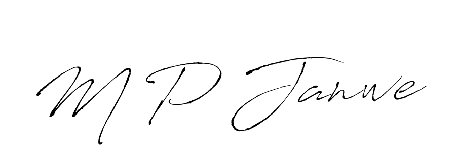 Make a beautiful signature design for name M P Janwe. With this signature (Antro_Vectra) style, you can create a handwritten signature for free. M P Janwe signature style 6 images and pictures png