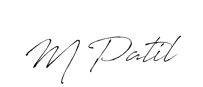 How to make M Patil name signature. Use Antro_Vectra style for creating short signs online. This is the latest handwritten sign. M Patil signature style 6 images and pictures png