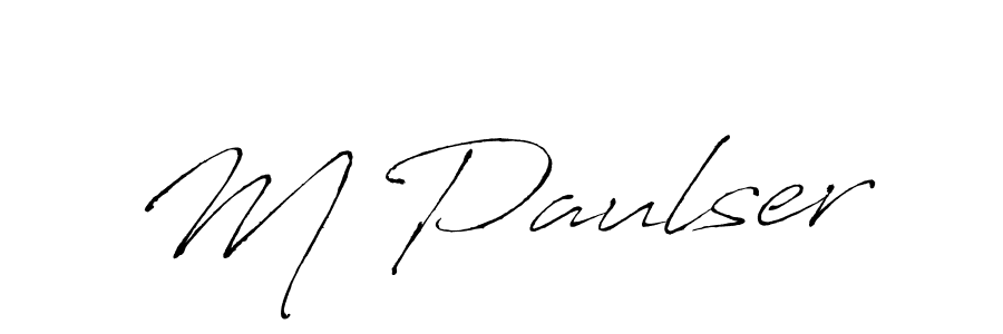 Create a beautiful signature design for name M Paulser. With this signature (Antro_Vectra) fonts, you can make a handwritten signature for free. M Paulser signature style 6 images and pictures png