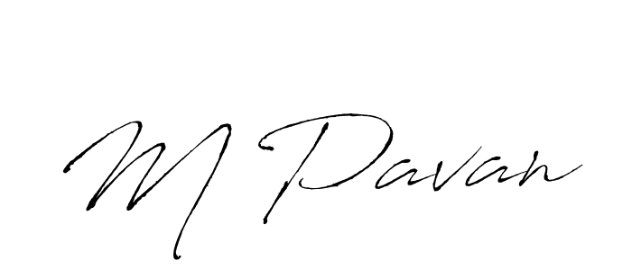 M Pavan stylish signature style. Best Handwritten Sign (Antro_Vectra) for my name. Handwritten Signature Collection Ideas for my name M Pavan. M Pavan signature style 6 images and pictures png