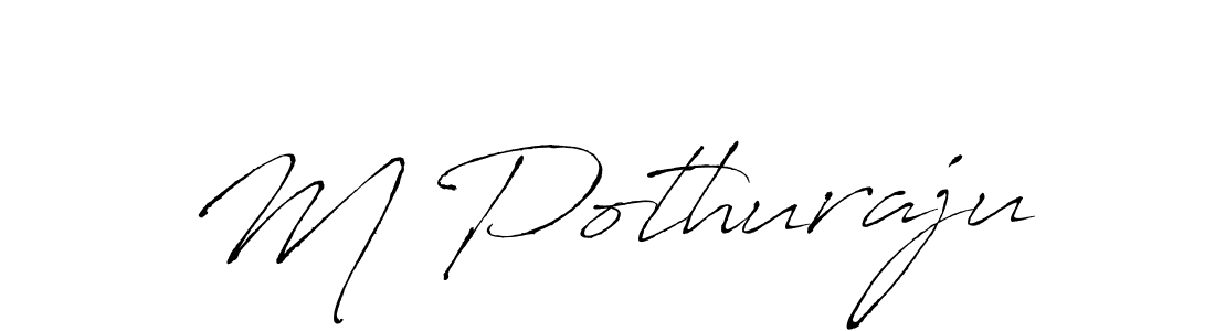 How to make M Pothuraju name signature. Use Antro_Vectra style for creating short signs online. This is the latest handwritten sign. M Pothuraju signature style 6 images and pictures png
