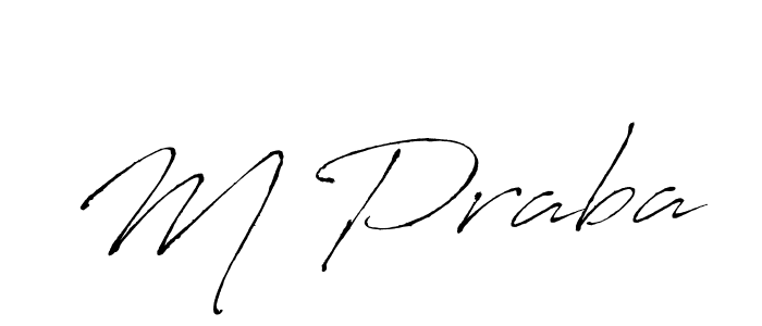 The best way (Antro_Vectra) to make a short signature is to pick only two or three words in your name. The name M Praba include a total of six letters. For converting this name. M Praba signature style 6 images and pictures png