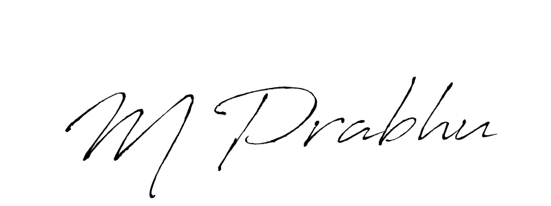 How to make M Prabhu name signature. Use Antro_Vectra style for creating short signs online. This is the latest handwritten sign. M Prabhu signature style 6 images and pictures png