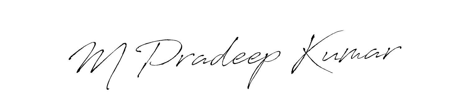 How to make M Pradeep Kumar name signature. Use Antro_Vectra style for creating short signs online. This is the latest handwritten sign. M Pradeep Kumar signature style 6 images and pictures png