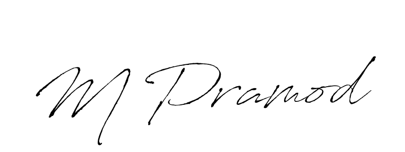 The best way (Antro_Vectra) to make a short signature is to pick only two or three words in your name. The name M Pramod include a total of six letters. For converting this name. M Pramod signature style 6 images and pictures png