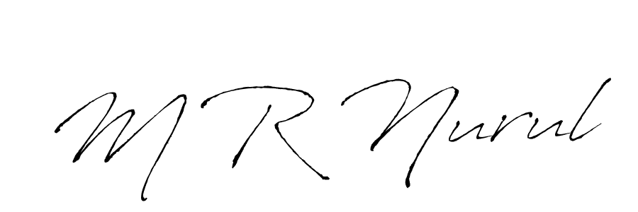 How to make M R Nurul name signature. Use Antro_Vectra style for creating short signs online. This is the latest handwritten sign. M R Nurul signature style 6 images and pictures png