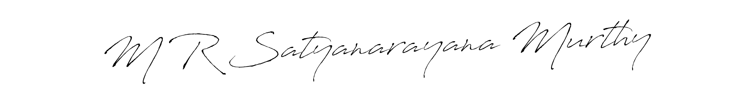 Make a beautiful signature design for name M R Satyanarayana Murthy. With this signature (Antro_Vectra) style, you can create a handwritten signature for free. M R Satyanarayana Murthy signature style 6 images and pictures png