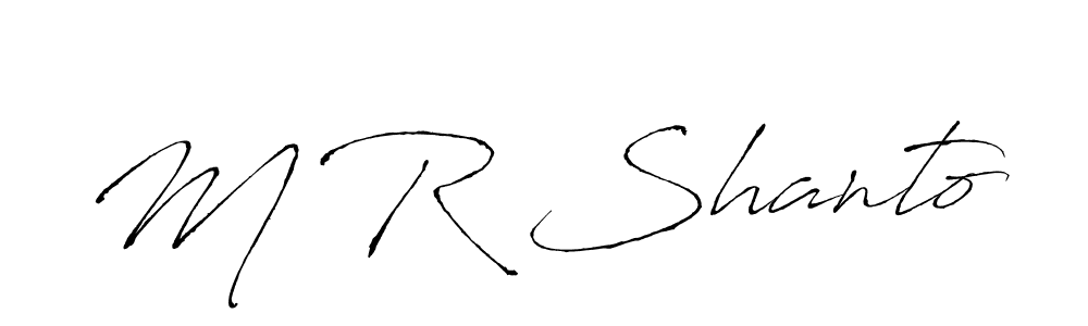 How to make M R Shanto name signature. Use Antro_Vectra style for creating short signs online. This is the latest handwritten sign. M R Shanto signature style 6 images and pictures png