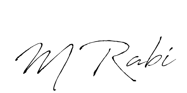 How to make M Rabi name signature. Use Antro_Vectra style for creating short signs online. This is the latest handwritten sign. M Rabi signature style 6 images and pictures png