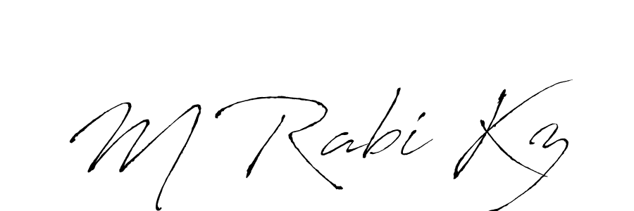 How to make M Rabi Kz name signature. Use Antro_Vectra style for creating short signs online. This is the latest handwritten sign. M Rabi Kz signature style 6 images and pictures png