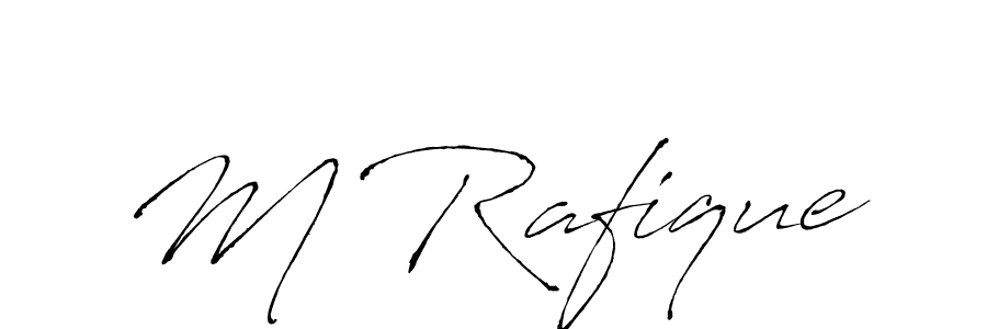 Make a beautiful signature design for name M Rafique. With this signature (Antro_Vectra) style, you can create a handwritten signature for free. M Rafique signature style 6 images and pictures png